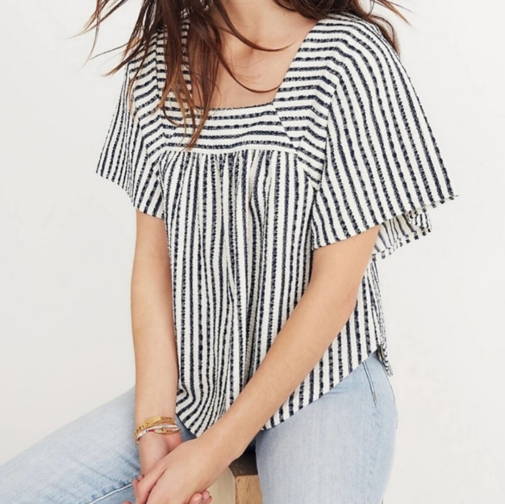 Madewell Texture & Thread Butterfly Top Isley Stripe Size XXS